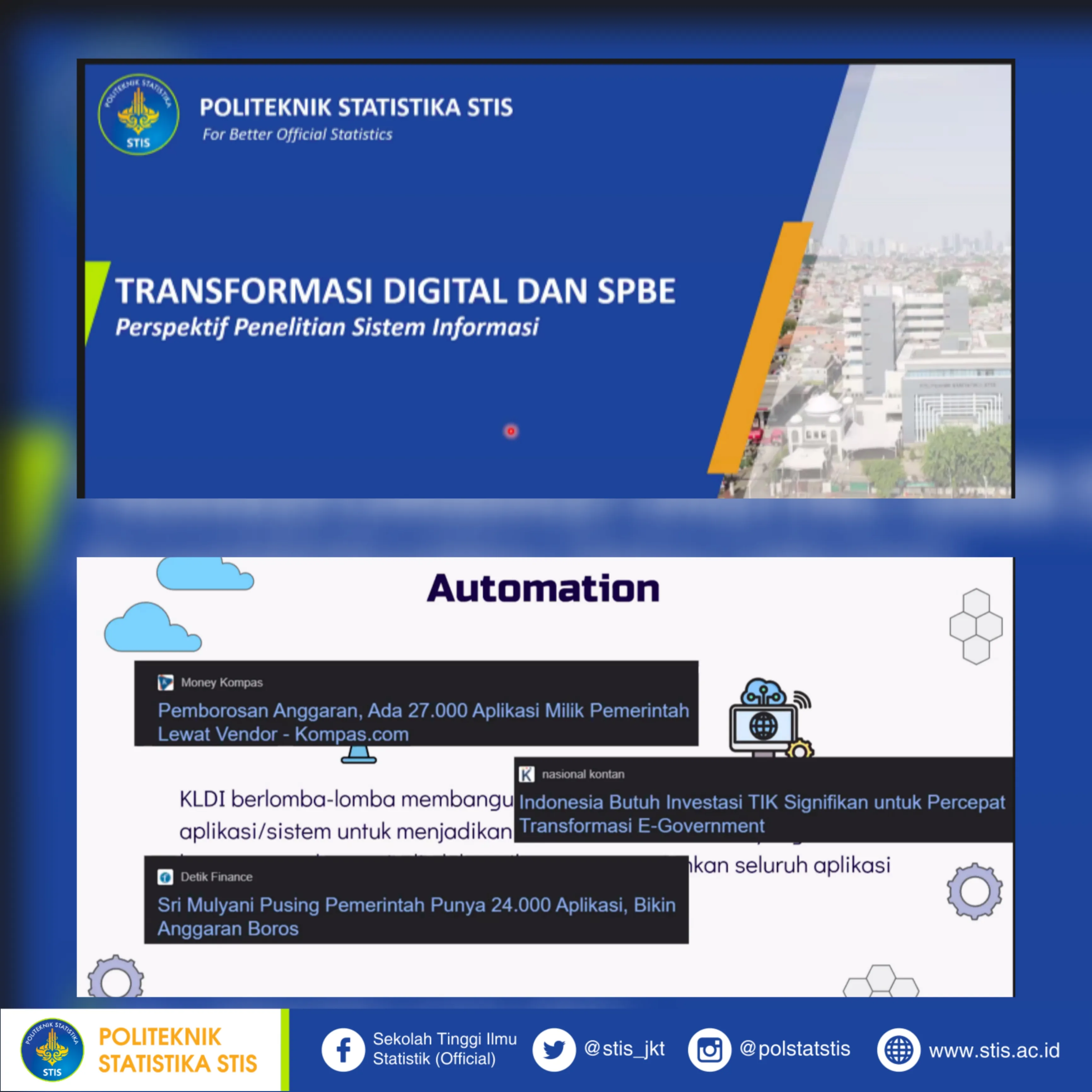 Statistics Webinar Series 2023: Government Digital Transformation through the Implementation of Electronic-Based Government Systems (SPBE)
